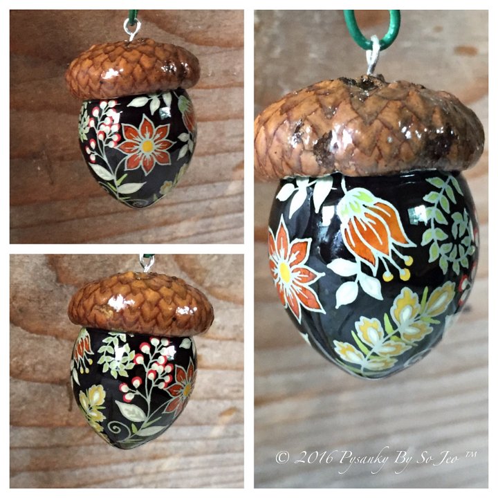 Button Quail Floral Pendant on Drying Rack